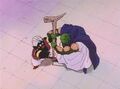 Kami is dying because Piccolo has been killed by Nappa