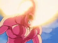 The Splitting Headache cutting Super Buu in half