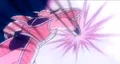 Goku (Ginyu's body) punches a Dynamite Pressure away from Gohan