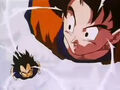 Vegeta and Goku flying