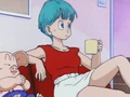 Bulma sitting with Oolong
