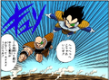 Nappa and Vegeta flying in the manga (Full Color)