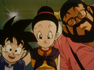 Gohan, Chi-Chi y Ox-Satan luego del nacimiento de Goten