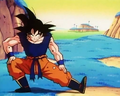 Goku getting ready to fight