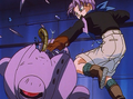 Trunks destroying a robot