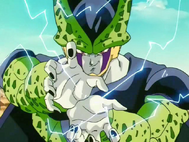 Cell preparando un Kamehameha.