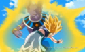 Beerus knees Super Saiyan Gotenks in the stomach