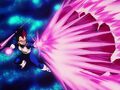 Vegeta fires his Lucora Gun at meteors