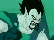 Rey Vegeta transformandose en Ozaru en el flasback