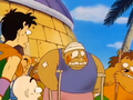 Yamcha and Krillin shocked at the Big Bruisers getting beaten up so badly