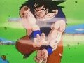 Goku after firing his Kaio-ken Kamehameha