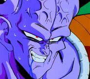 Ginyu smirks dirty after punching a hole through himself