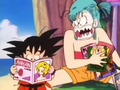 Bulma angered over Goku reading her father's dirty magazines