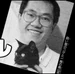 Akira Toriyama with his pet mèo, Koge (1987)