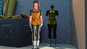 DBXV2 Future Warrior (Female Saiyan) & Pilot Suit Mannequin (Conton City Clothing Shop) Pilot Suit (Equipment set) & Golden Scouter (Accessory)