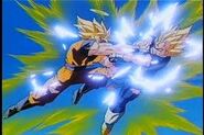 Goku en su batalla contra majin vegeta