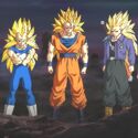 Vegeta, Goku and Future Trunks as Super Saiyan 3 in the GM10 trailer