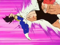 Recoome nails Vegeta with a kick to the chin