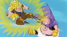 Super Saiyan 3 Goku fighting Majin Buu