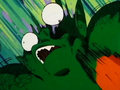 Drum's eyes fall out of his sockets when kicked by Goku