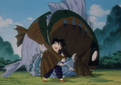 Gohan with the Giant Fish he caught