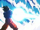 Goku using the Kamehameha after recovering from the heart virus