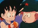 Goku showing Oolong a Dragon Ball