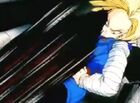 Future 18 kicks Future Trunks in the stomach in The History of Trunks