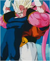 Super Buu puts Vegeta in a Full Nelson