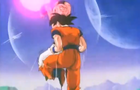 Goku headbutts Kid Buu, saving Vegeta