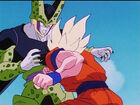 Goku punches Cell