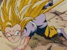 Super Saiyan 3 Goku grabbed by the tail