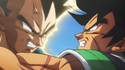 Broly facing off against Vegeta