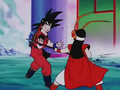 Annin attacking Goku with her guan dao