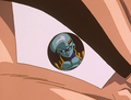 Baby appearing in Vegeta's eye as he fights