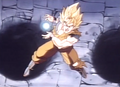 Goku charges a Kamehameha against Hatchiyack in Uchū-Hen