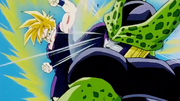 Gohan attacks Cell