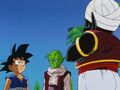Mr. Popo telling Goku the Black Star Dragon Balls are scattered across the universe