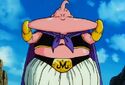 Majin Buu with the cookie in his mouth