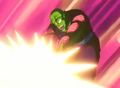 Piccolo fires his Special Beam Cannon in Makosen form at Nappa