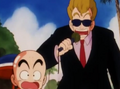 Krillin and the announcer are not amused