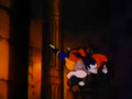 Shula flies towards Goku