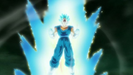 Vegito transforms into Super Saiyan Blue.