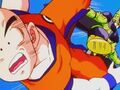 Cell snaps Krillin's neck