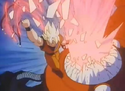 Goku destroys the Destron Gas Machine at Grand Apron