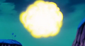 The cloud of explosions caused by Vegeta's attack