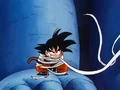 Goku frees himself after swinging away from the acid