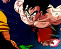 Goku uses Kaio-ken x100, with a massive projection of himself appearing