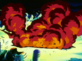 The resulting explosion when Future Trunks blows up Future 17