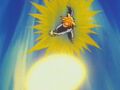 Gohan fires a Ki Blast at Goku